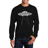 Word Art Crewneck Sweatshirt - Flying Saucer UFO