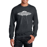 Word Art Crewneck Sweatshirt - Flying Saucer UFO