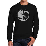 Word Art Crewneck Sweatshirt - Yin Yang Cat