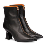Rose Nappa Leather Ankle Boots - Black
