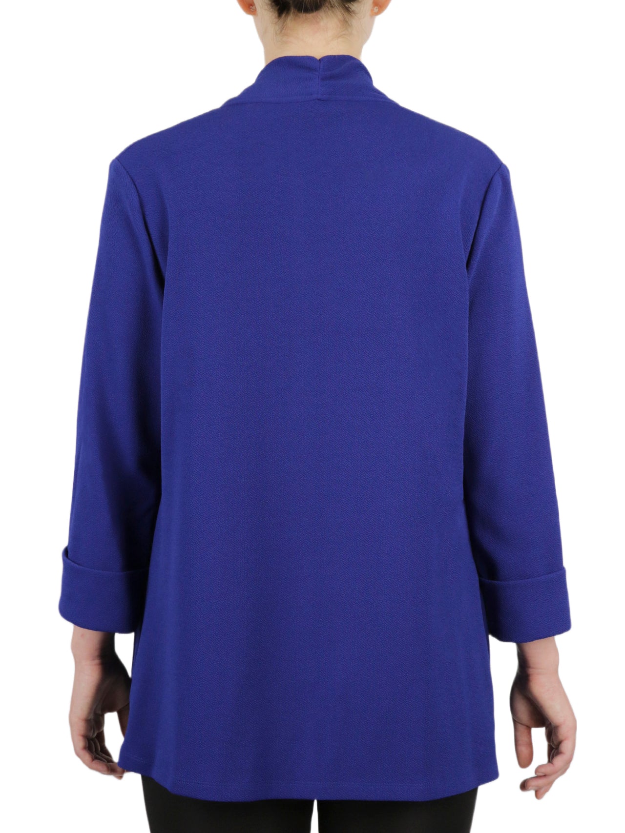  Kasper Cardigan With Sideseam Pocket Stretch Crosshatch Jacket - Black - Bonton