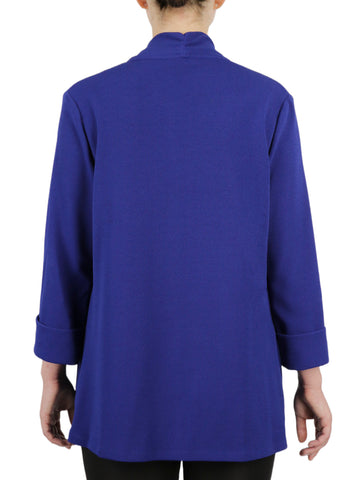 Cardigan With Sideseam Pocket Stretch Crosshatch Jacket