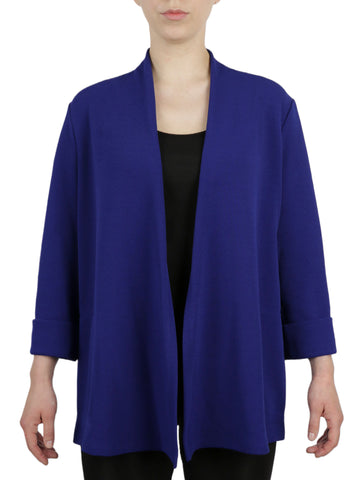 Cardigan With Sideseam Pocket Stretch Crosshatch Jacket