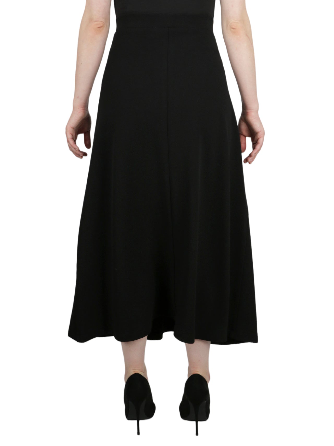  Kasper Pull On A-Line Maxi Stretch Crosshatch Skirt - Black - Bonton
