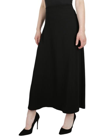 Pull On A-Line Maxi Stretch Crosshatch Skirt