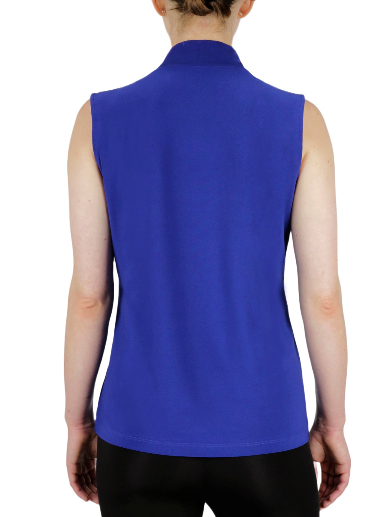  Kasper Sl Knot Front Solid Ity Knit Top - Royal Blue - Bonton