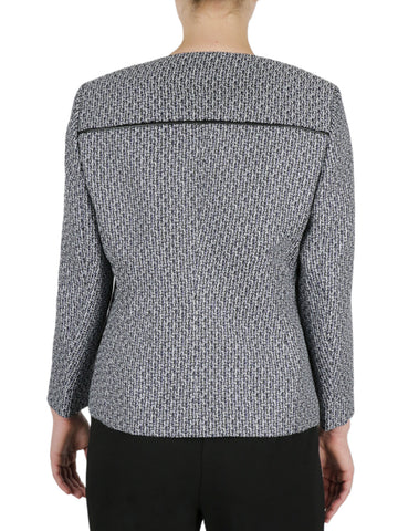 1 Button Jacket With Roll Tab Stretch Crepe Jacket