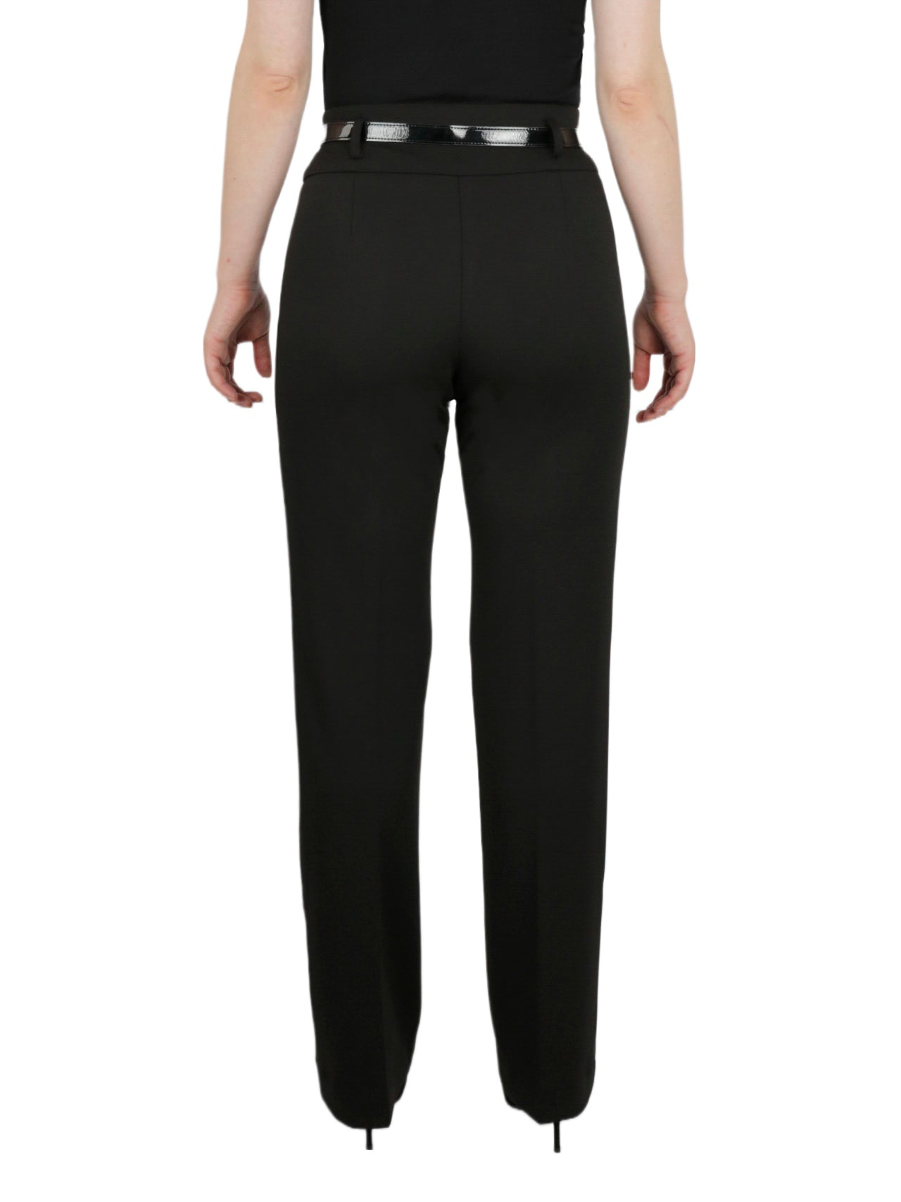  Kasper High Rise Pull On With Belt Boot Leg Ponte Pant - Black - Bonton