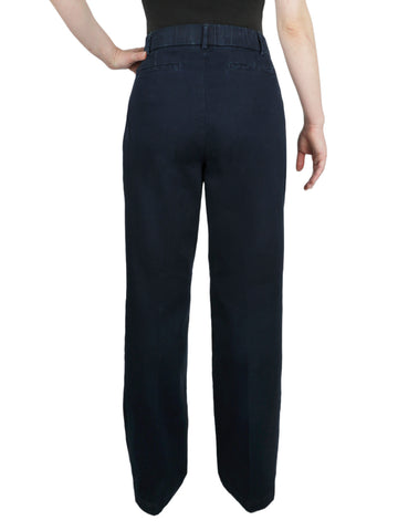 Pull On Straight Leg Polished Denim Pant