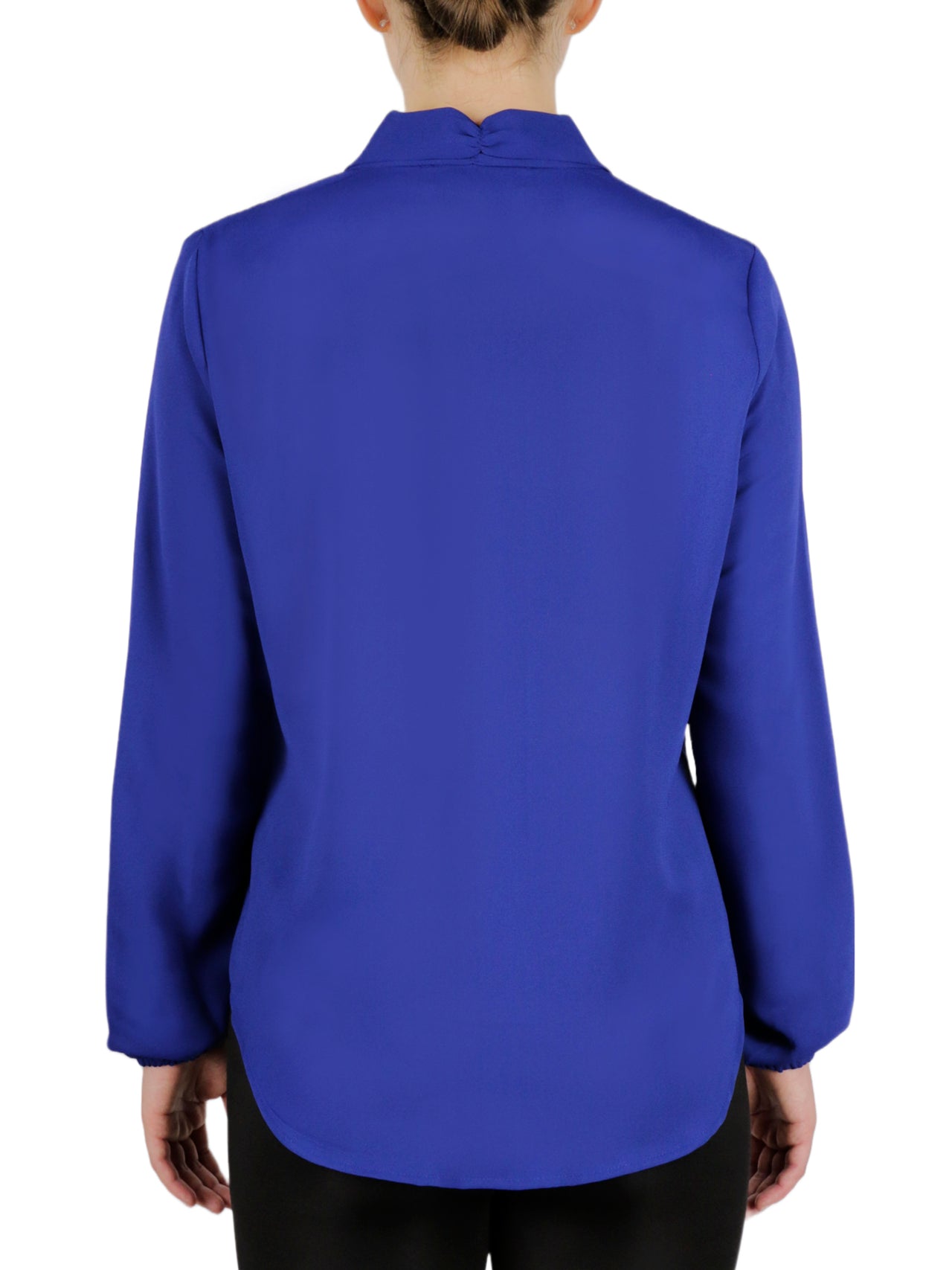  Kasper Long Sleeve Bow Crepe Blouse - Lily White - Bonton