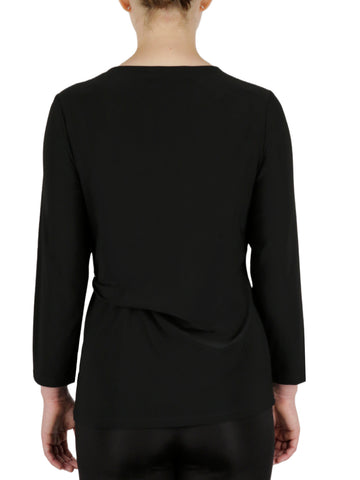 3 Quater Tie Front Solid Ity Top