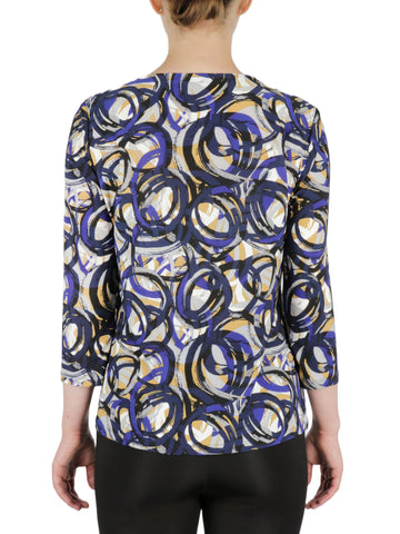 3Q Twist Next Printed Circle Ity Knot Top