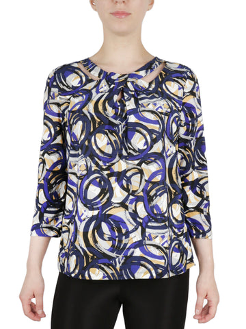 3Q Twist Next Printed Circle Ity Knot Top