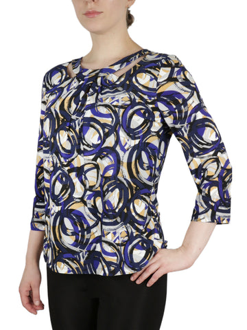 3Q Twist Next Printed Circle Ity Knot Top