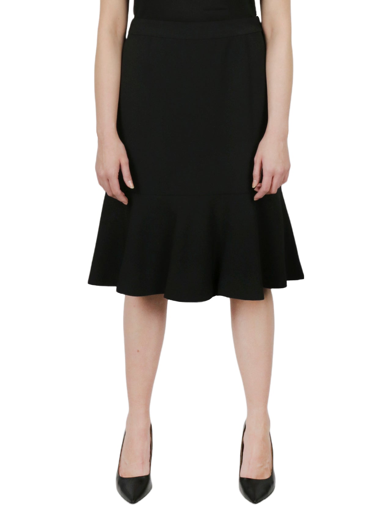  Kasper Side Zips Slim To Flounce Skirt Stretch Crepe - Black - Bonton