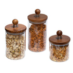 Set of 3 Acacia Canisters
