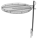 Heavy-Duty Height-Adjustable Fire Pit Cooking Grill Grate with 360-Degree Rotation - 24"