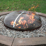 Heavy-Duty Steel Mesh Round Camp Fire Pit Spark Screen Lid with Grabber Ring Top