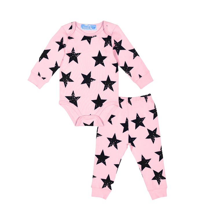 Printed Star L/S Tee Set