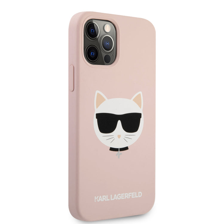 iPhone 12 Pro Max - Silicone Pink Choupette's Head - Karl Lagerfeld