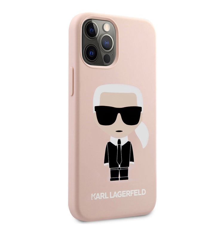 iPhone 12 Pro Max - Silicone Pink Ikonik Full Body - Karl Lagerfeld