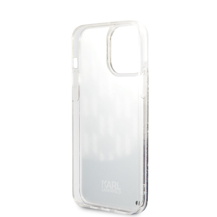 iPhone 14 Pro - PC/TPU Silver Liquid Glitter Case Monogram Pattern Multicolor Glitter - Karl Lagerfeld2