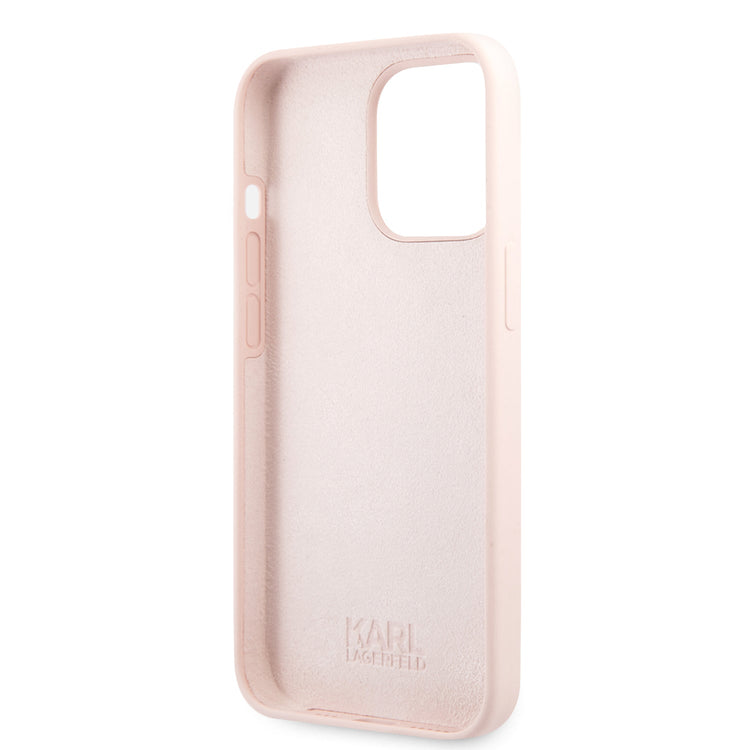 iPhone 13 Pro - Silicone Pink Karl & Choupette Design - Karl Lagerfeld