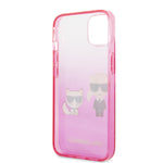 iPhone 14 Plus - PC/TPU Pink Iml Case Karl And Choupette Bodies Gradient And Dyed Bumper - Karl Lagerfeld