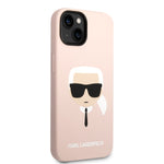iPhone 14 Plus - Silicone Pink Case Karl Head Logo - Karl Lagerfeld