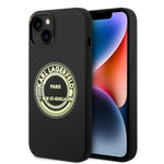 iPhone 14 Plus - Silicone Black Case Rsg Round Logo Bicolor - Karl Lagerfeld