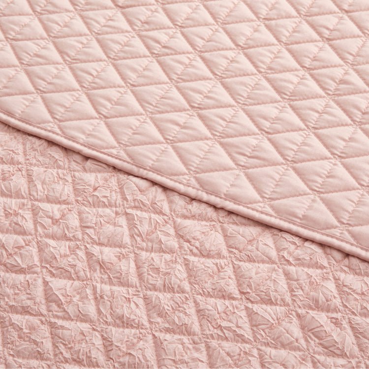 Rowan Reversible Quilted Throw - Pink
