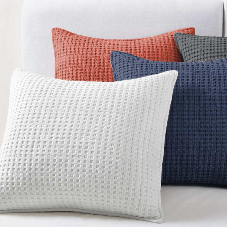 Mills Waffle Square Pillow Navy