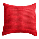 Mills Waffle Square Pillow Red