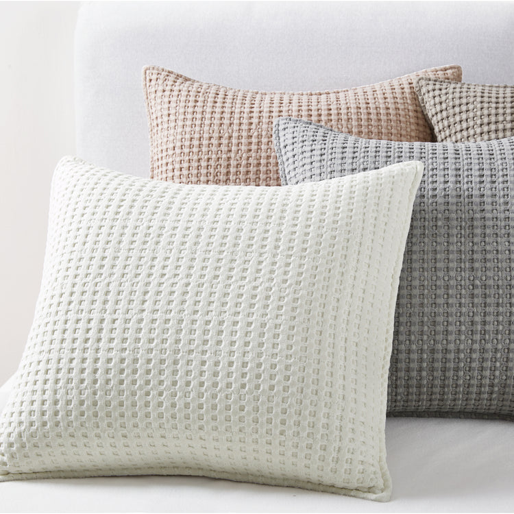 Mills Waffle Square Pillow Grey