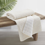 Mills Waffle Quilted Throw Taupe