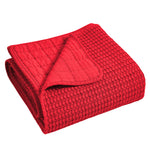 Mills Waffle Quilted Throw Red
