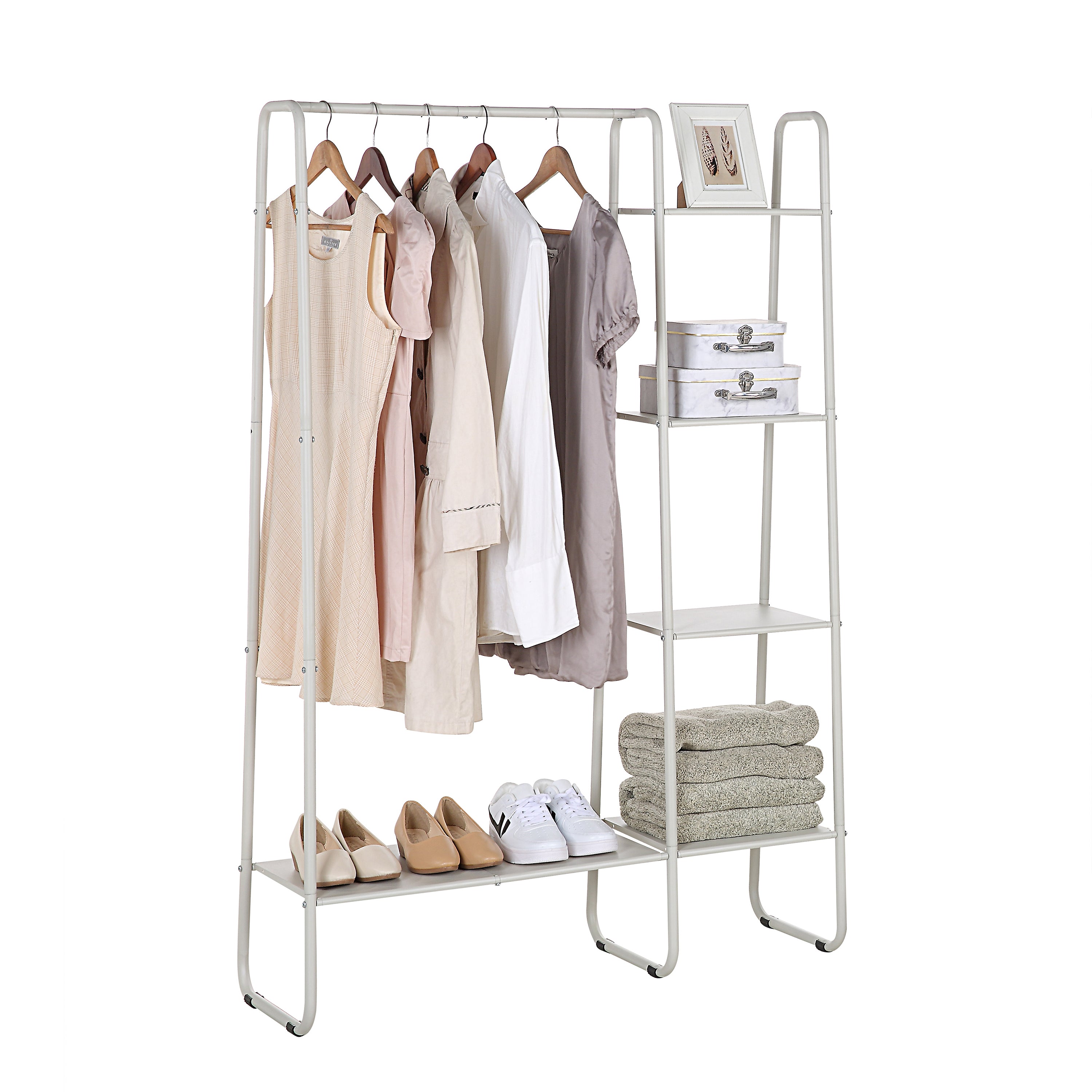  Garment Rack with 4 Tier Rack - Black - Bonton