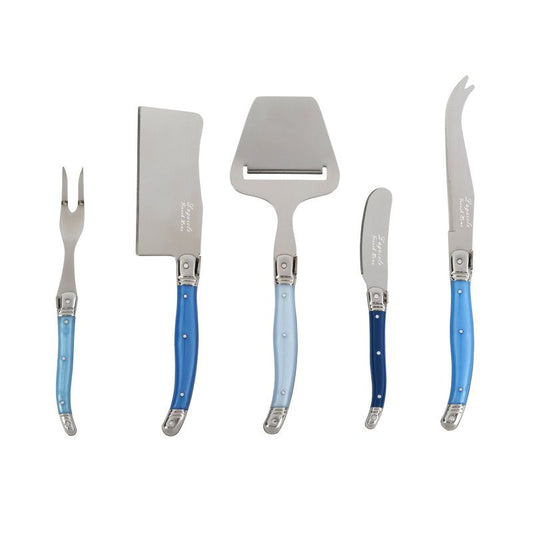 Laguiole Shades of Blue Cheese Knife Fork & Slicer Set