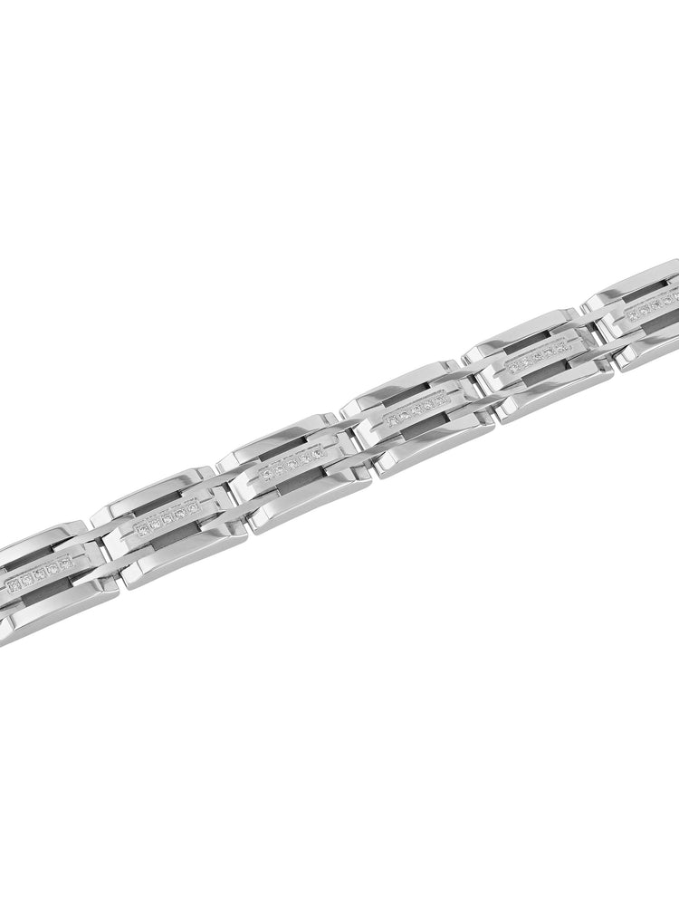 1/2Ctw Lab-Grown Diamond Stainless Steel Bracelet