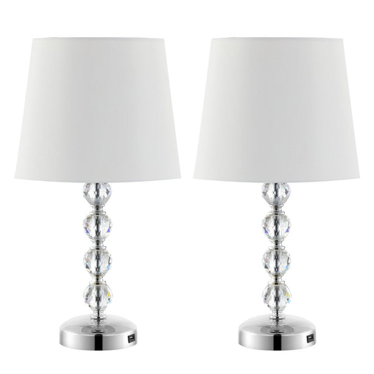 Nola Stacked Crystal Ball Lamp Set of 2