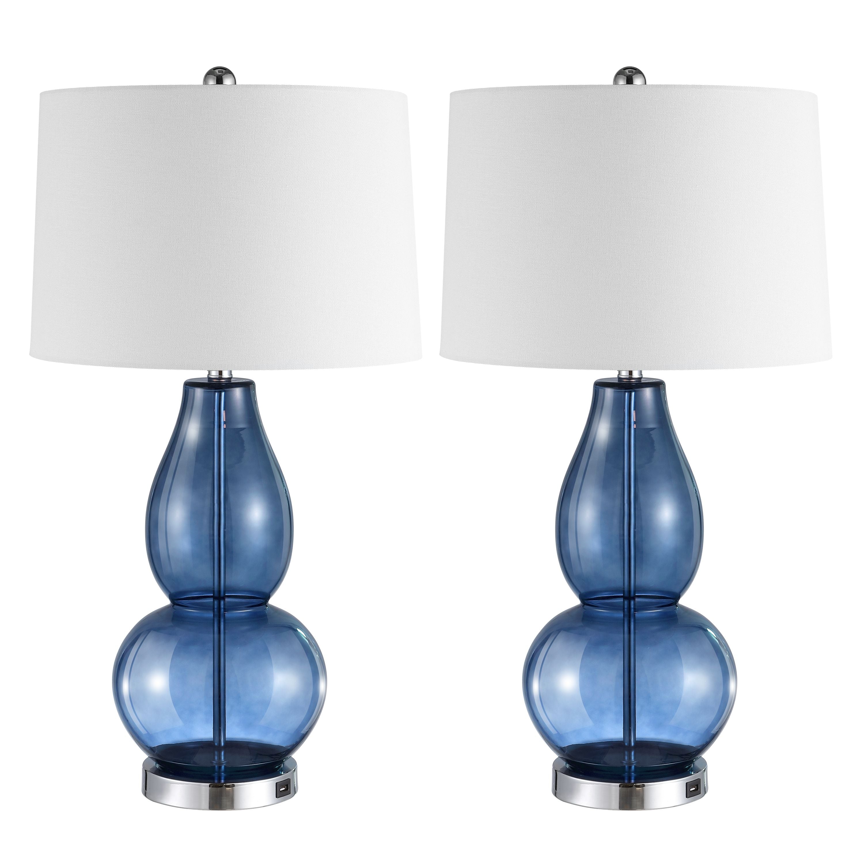  Safavieh Mercurio Double Gourd Lamp Set of 2 - Blue - Bonton