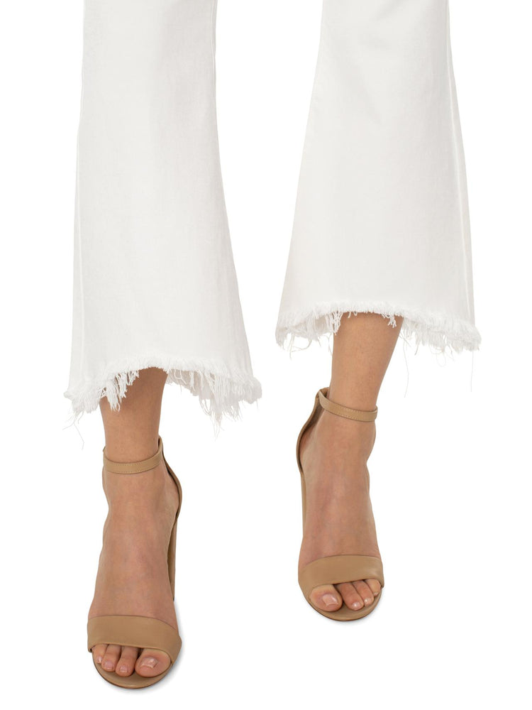 Hannah Crop Flare Jeans with Fray Hem