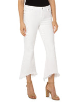 Hannah Crop Flare Jeans with Fray Hem