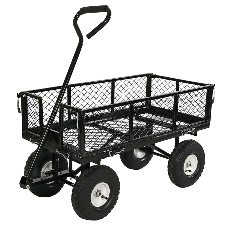 Steel Mesh Utility Wagon Cart with Removable Sides