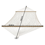 Large Two-Person Double Wide 100% Cotton Rope Hammock with Spreader Bars for Patio and Backyard - 450 lb Weight Capacity