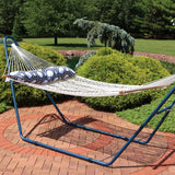 Double Wide 2-Person 100% Polyester Rope Hammock with Spreader Bars