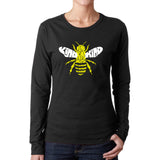 LA Pop Art Women's Word Art Long Sleeve T-Shirt - Bee Kind