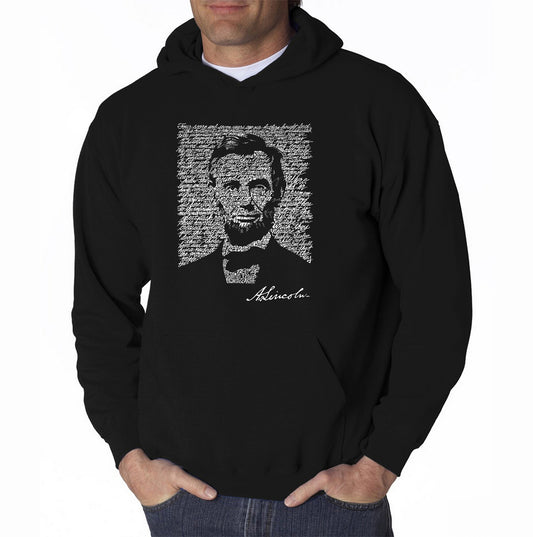 Word Art Hooded Sweatshirt - Abraham Lincoln - Gettysburg Address