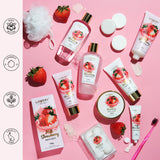 Strawberry Milk Scented Bath Set - 25 Pieces - in a Leather Tote Bag