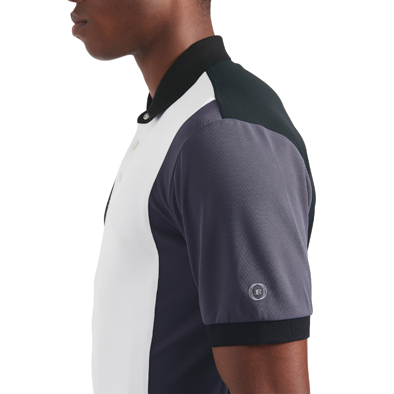  Ben Sherman Pique Color Short Sleeve Blocked Polo - True Navy - Bonton